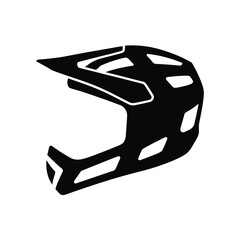 Fototapeta premium Full face mountain biking helmet vector silhouette graphic design