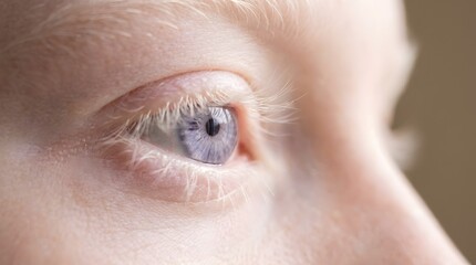 Obraz premium Close-up of an Eye with Albinism