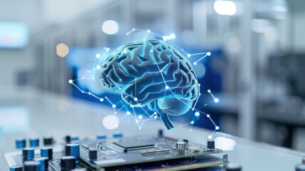 Obraz premium Digital brain with futuristic connections