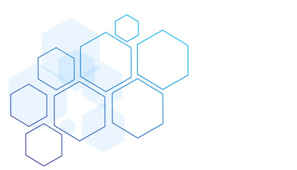 Abstract blue hexagon shape for frame illustration design