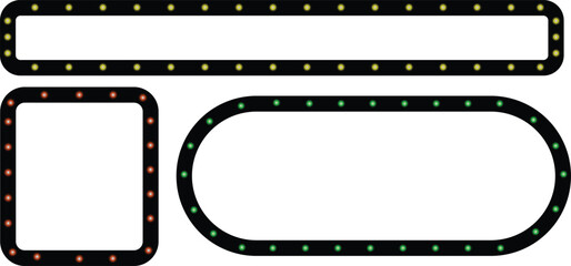 Fototapeta premium Various shapes with dark borders and colored lights design element