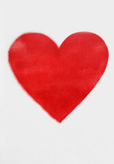 Anti happy Valentine's Day. 14th february. Heart drawing on concrete wall. Red melting heart shape. heart-shaped sign, symbol drawn, painted on wall street wall fence. isolated on grey background