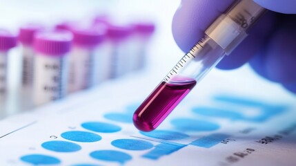 Close-Up of Blood Sample in Laboratory Setting
