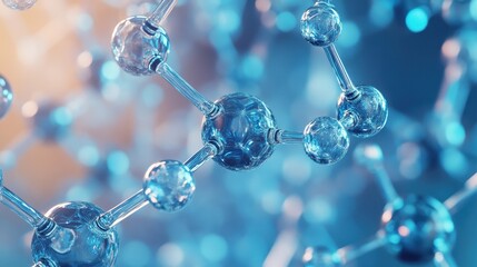 Abstract Molecular Structure with Blue Background