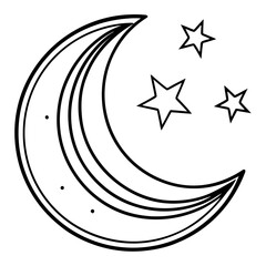 Moonbeam line art vector