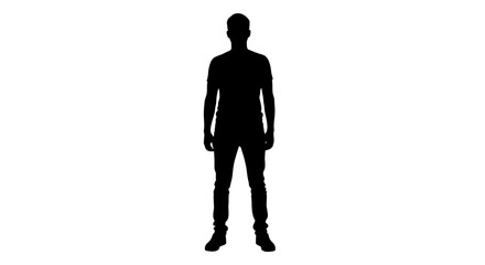 Fototapeta premium Striking silhouette of a strong, confident man standing tall, perfect for conveying mystery, strength, and individuality in your next project