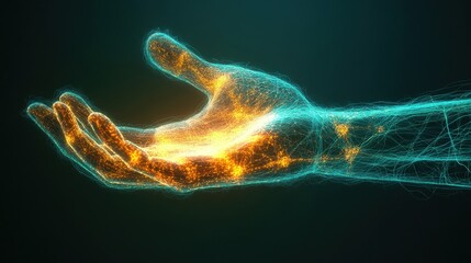 Glowing Futuristic Hand Reaching Out