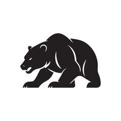 Aggressive Bear Silhouette Logo – Bold Animal Emblem for Strength and Power