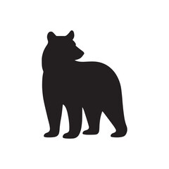 Obraz premium Bear Silhouette on Slope – Wildlife Vector Symbolizing Strength, Nature, and Outdoor Adventure