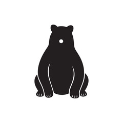 Playful Sitting Bear Silhouette – Minimalist Wildlife Vector for Nature, Joy, and Logo Design