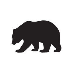 Walking Bear Silhouette – Minimalist Wildlife Vector for Nature, Strength, and Logo Design