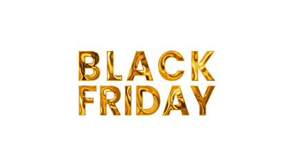 Black Friday golden text isolated on transparent background ,png big sale promotion and special offer social media background