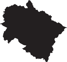 Uttarakhand Map Silhouette Isolated State of India