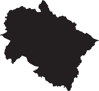 Uttarakhand Map Silhouette Isolated State of India