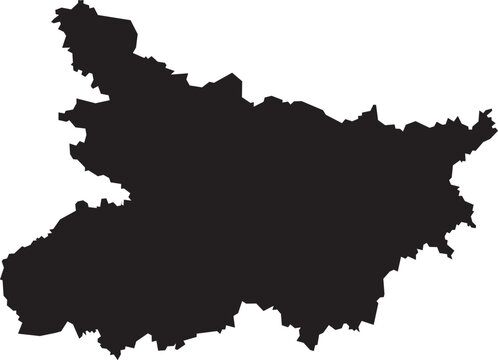 Bihar Map Silhouette Isolated State of India