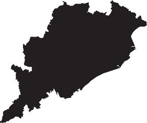 Obraz premium Odisha Map Silhouette Isolated State of India