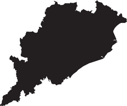 Odisha Map Silhouette Isolated State of India