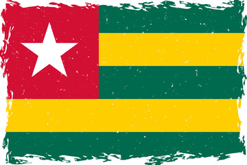 Flag of togo brush stroke grunge texture