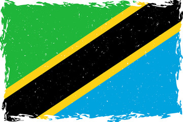 Flag of tanzania brush stroke grunge texture