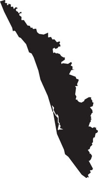 Kerala Map Silhouette Isolated State of India
