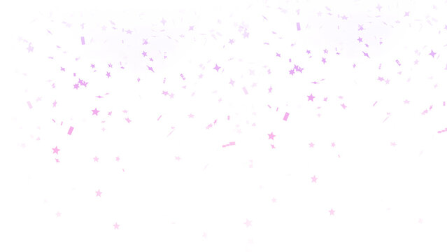 Falling purple confetti creating a festive atmosphere, isolated on transparent background isolated on trasparent background
