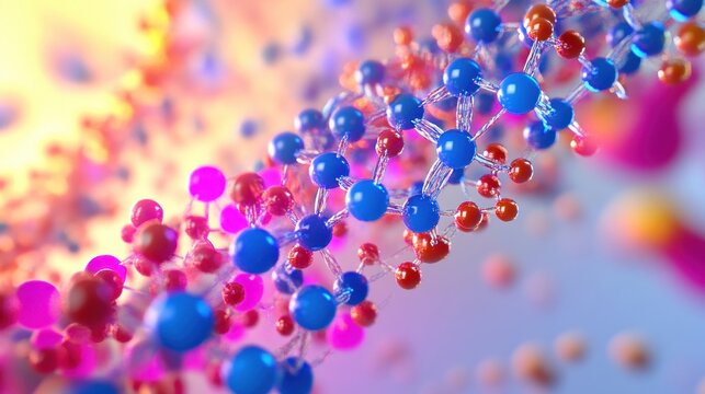 Colorful molecular structure in abstract design