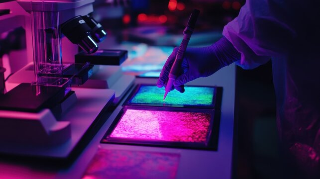 Laboratory Experiment with Colorful Microscopy Slides