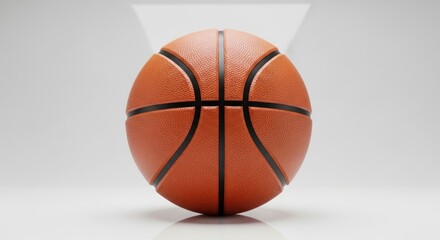 Isolated Basketball on White Seamless Background Showcasing Sporting Equipment Focus