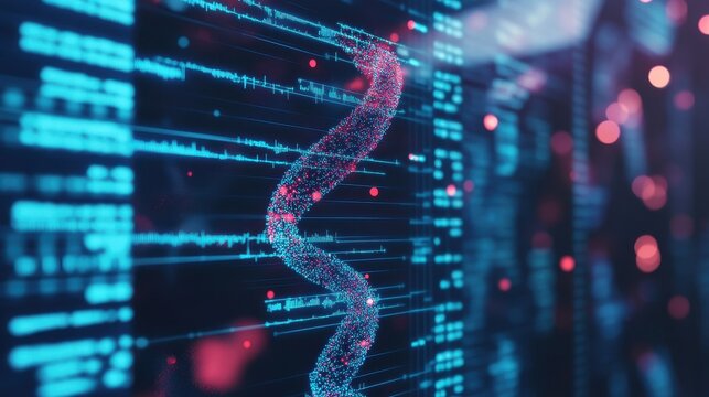 Abstract Digital DNA Structure and Data Visualization