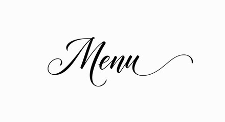 Elegant 'Menu' Calligraphy Design for Restaurant or Event Stationery Design