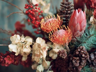 Winter Bloom Elegance Moody Floral Still Life in Soft Natural Light