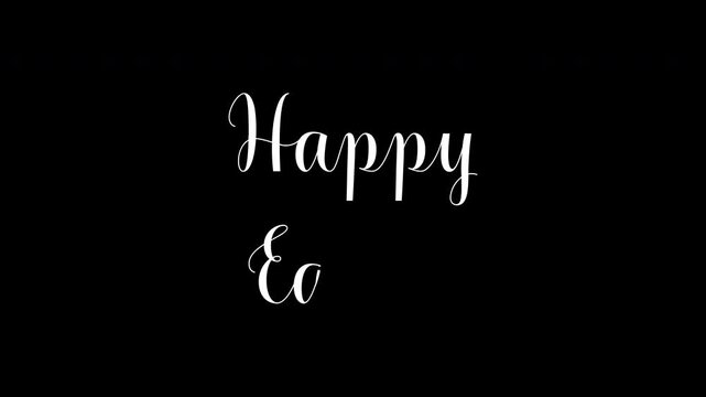 Happy Easter Greeting Video, happy easter animation drawing text with Alpha Channel 4K