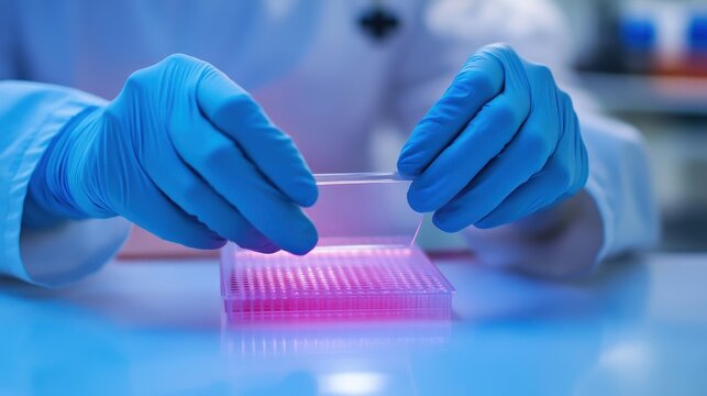 Lab Technician Preparing Sample in Research Laboratory