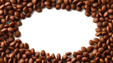 Brown pet food surrounding blank space suitable for product advertisements, marketing campaigns, and creative presentations needs