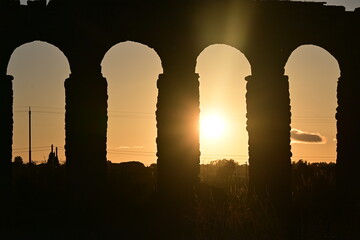 sunset over the city of Rome