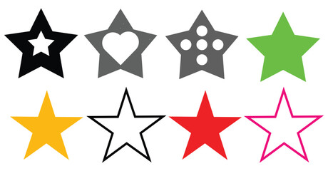 Own Created Golden, black and other color stars vector illustration on white background.