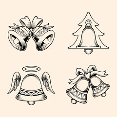 Christmas Bells silhouette design vector illustration