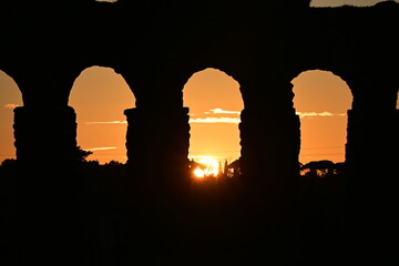 sunset in the old town