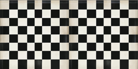 Fototapeta premium Abstract black and white checkered pattern creating a visually striking illusion.