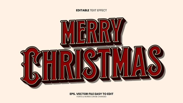 Merry christmas 3d style editable text effect