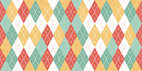 Vibrant geometric fabric pattern featuring multicolored diamonds in a playful arrangement.