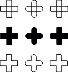 9 set of minimalistic vector web, mobile, medical, app icons for report, presentation, diagram, web design, mobile app