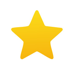 Bright Yellow Star Shape Symbol with Gradient Effect