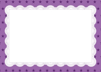 中央フレーム&times;星柄(パープル)