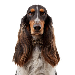Fototapeta premium Afghan hound dog isolated on white background, animals lovers, dog lover png