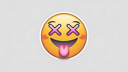 Expressive LOL Emoji With Tongue Out And Crossed Eyes