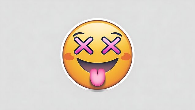 Expressive LOL Emoji With Tongue Out And Crossed Eyes