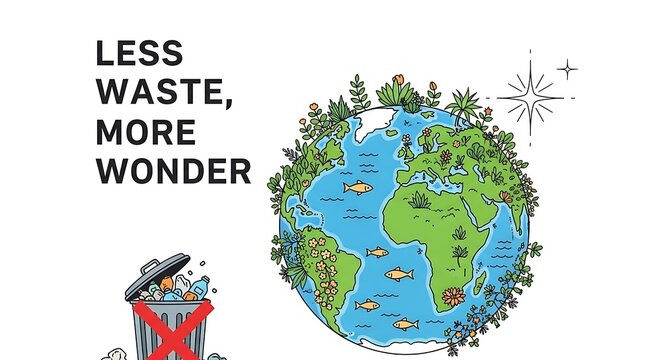 Earth Day Celebration - Less Waste, More Wonder - A Global Call to Action for Environmental Preservation.