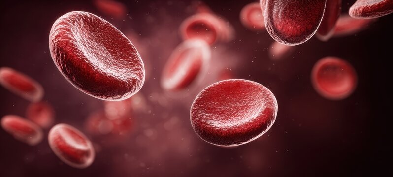 The Red Blood Cells Floating Through Plasma In A Detailed Medical Illustration