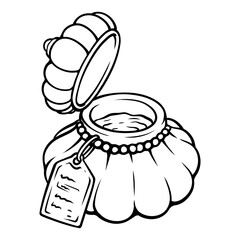 vector hand drawn line art illustration of a magic bottle